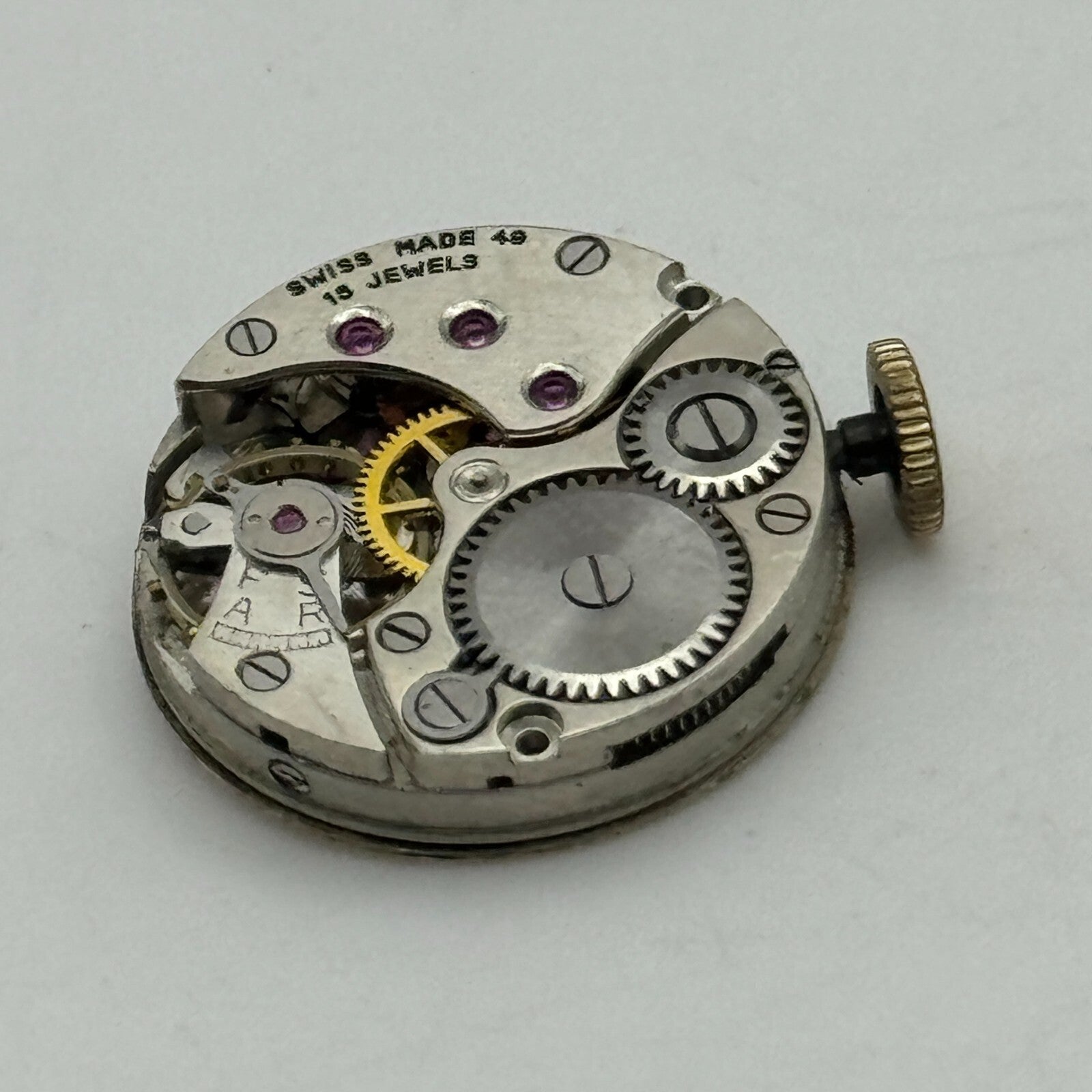 17.8mm Ladies Revue 49 Limit Swiss 15 Jewels Manual Wind Watch Movement PARTS