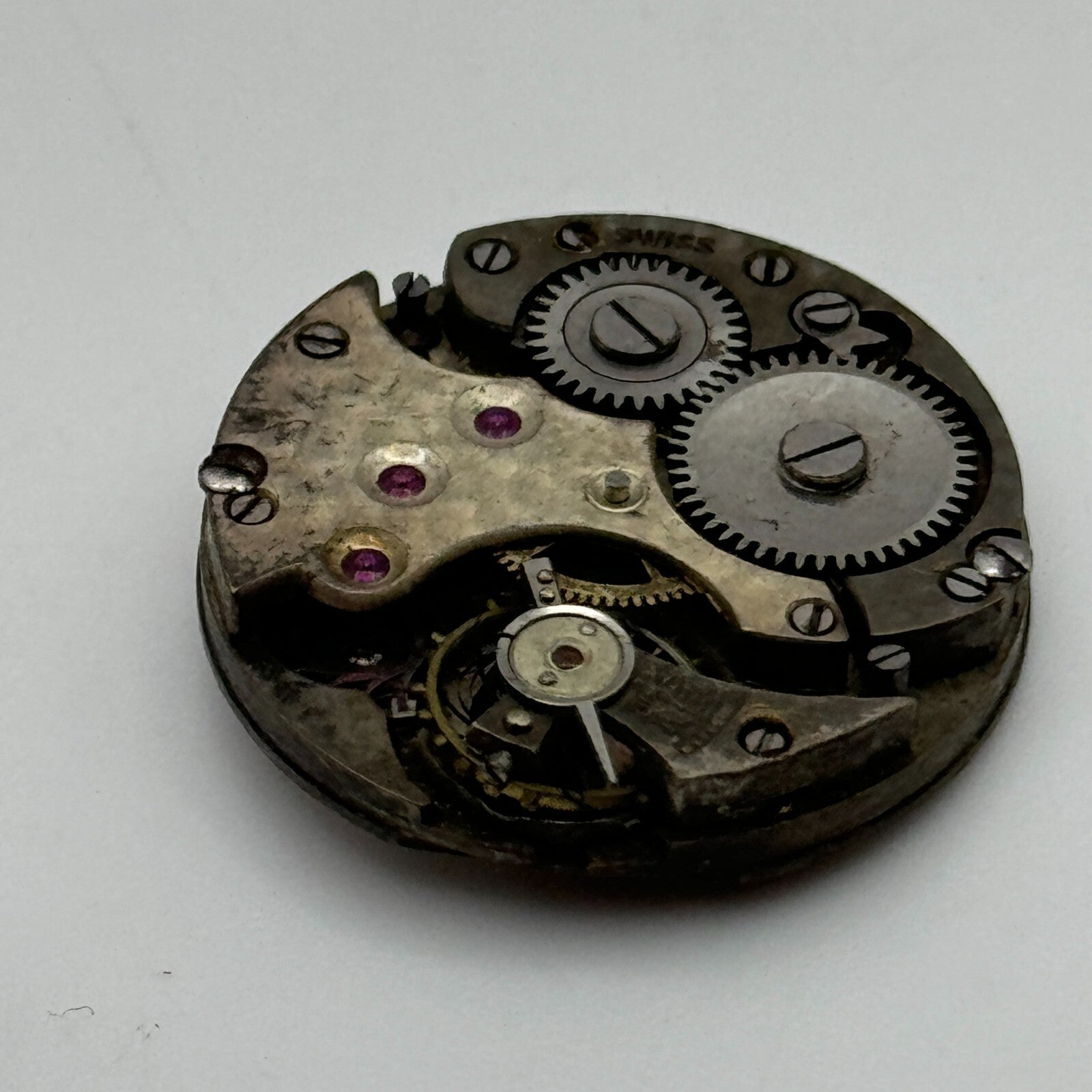 23.6mm Unidentified Cal 8028 Manual Wind Watch Movement Swiss Vintage PARTS