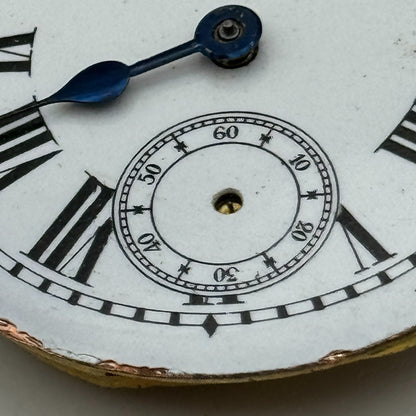 45.7mm Antique Key Wound Roman Numerals Dial Pocket Watch Movement PARTS SPARES