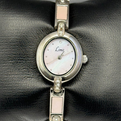Limit Ladies Quartz Watch Pink MOP Dial Silver Tone Bracelet Working 19mm