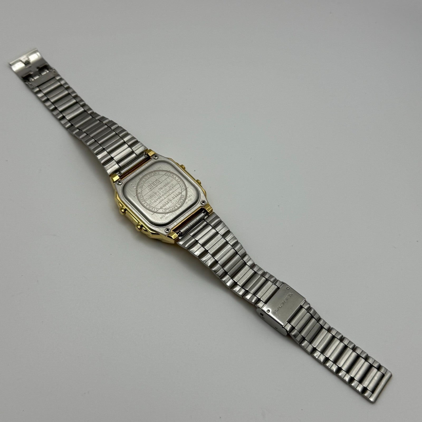 Casio Men’s Illuminator Quartz Watch Data Bank Dual Time Gold Tone Working 35mm