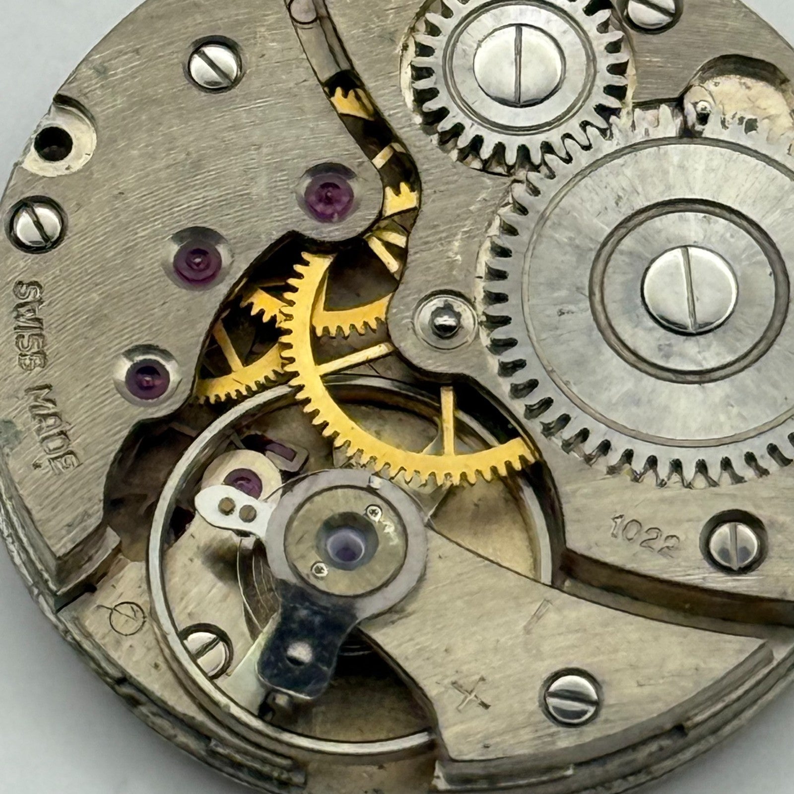 Lanco 1022 Watch Movement Manual Wind Vintage Swiss 15 Jewels Parts 23.5mm