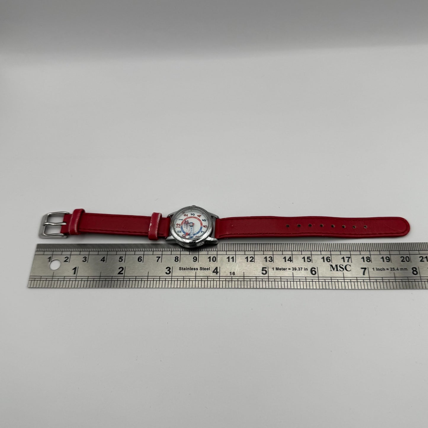 D for Diamond Unisex Kids Time Teacher Quartz Watch Red Strap Japan Working 23mm