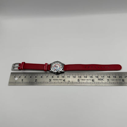D for Diamond Unisex Kids Time Teacher Quartz Watch Red Strap Japan Working 23mm