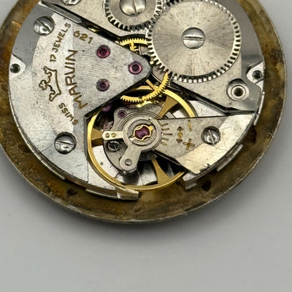Marvin 621 Watch Movement Manual Wind Vintage Swiss 17 Jewels Parts 25.9mm