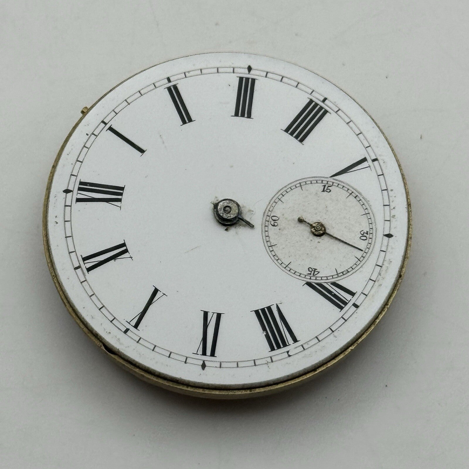 41.2mm Manual Wind D F & C Cylinder Pocket Watch Movement Dial FOR PARTS