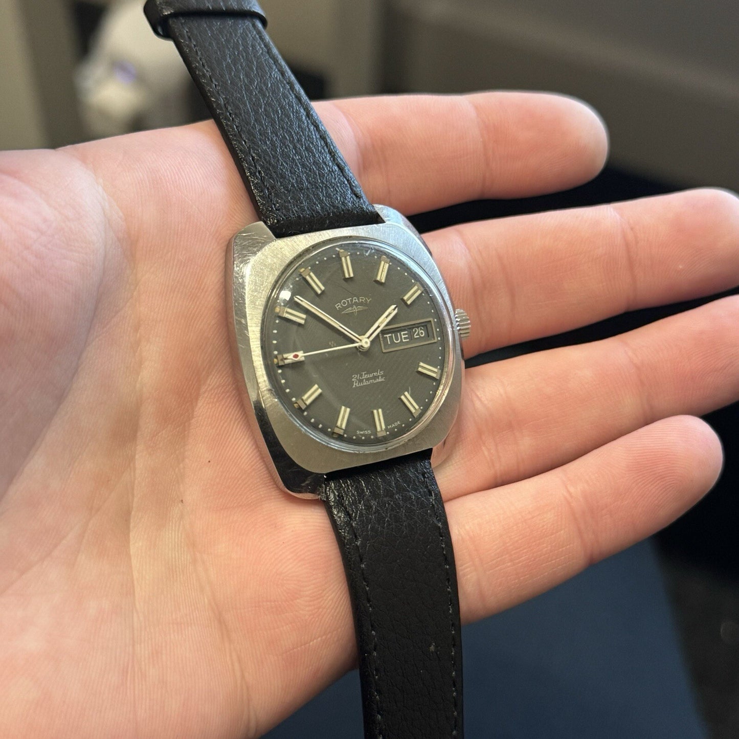 36mm Men’s Rotary Automatic AS 1916 Sweep Seconds Day Date Watch TO RESTORE