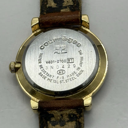 23mm Working Ladies Vintage Courreges Paris V401-0700 White Dial Quartz Watch