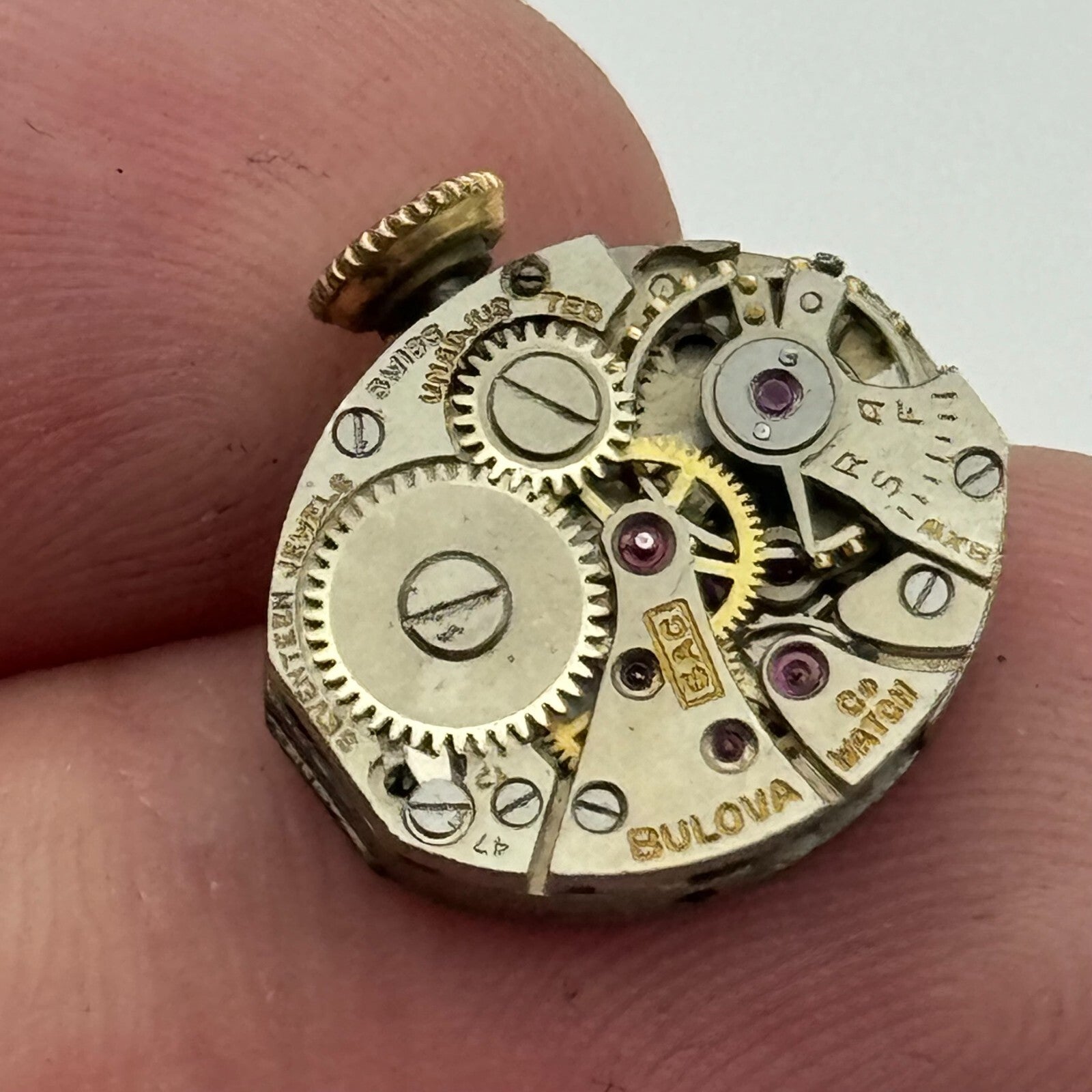 12.8mm Bulova Ladies 5AC Manual Wind Swiss 17 Jewels Watch Movement PARTS SPARES