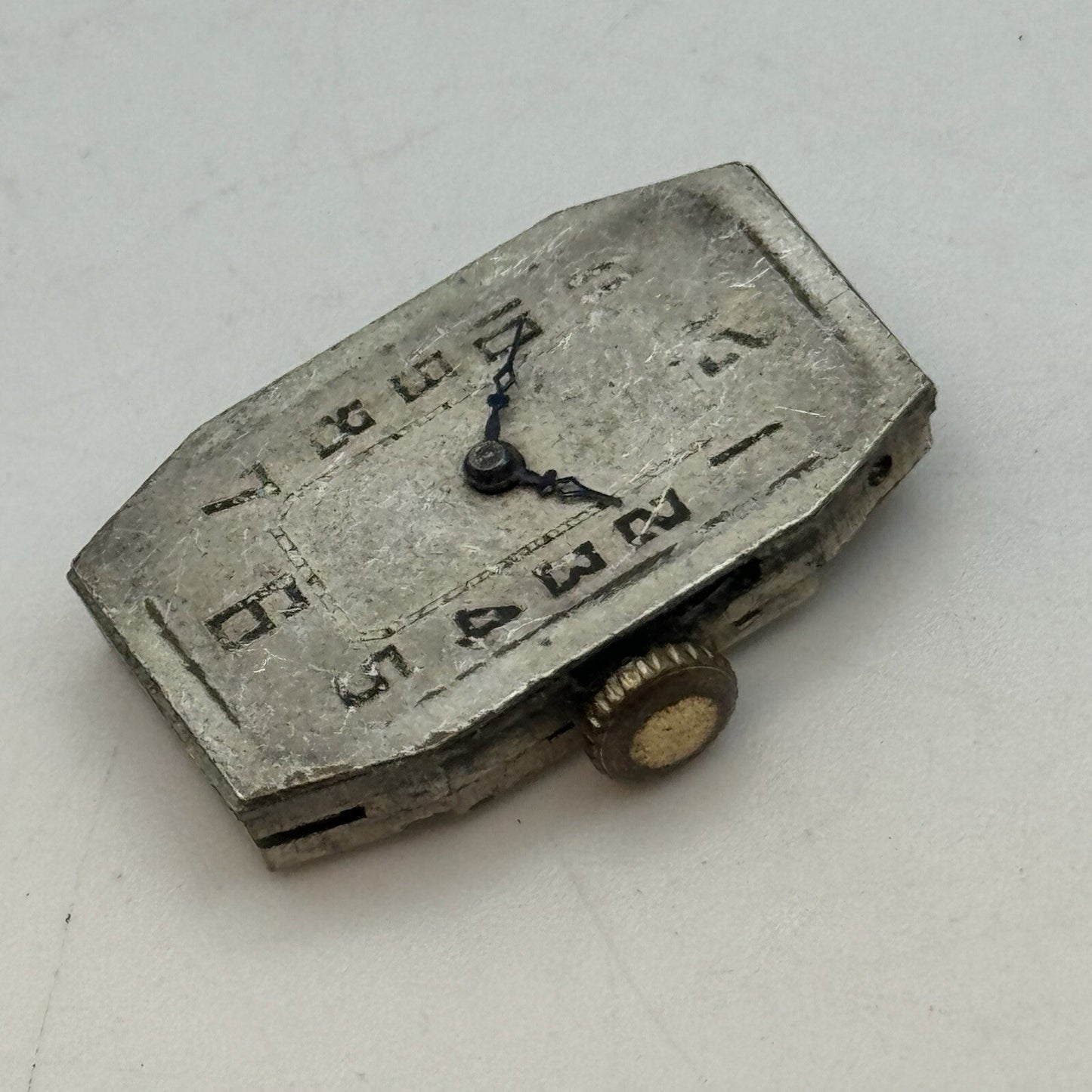 15.1mm Running Art Deco Tank Watch Movement Dial Hands Restoration Repair Parts