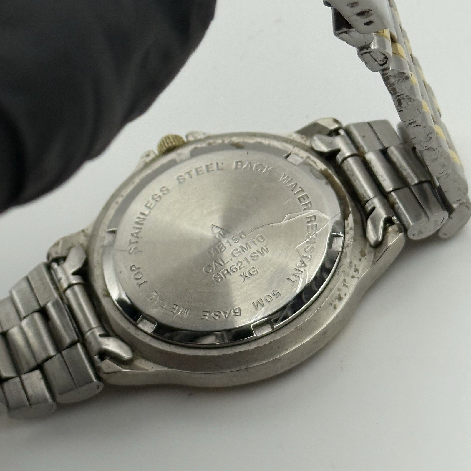 39mm Working Vintage Mens Accurist WR 50M Two Tone Date Dial Japan Quartz Watch