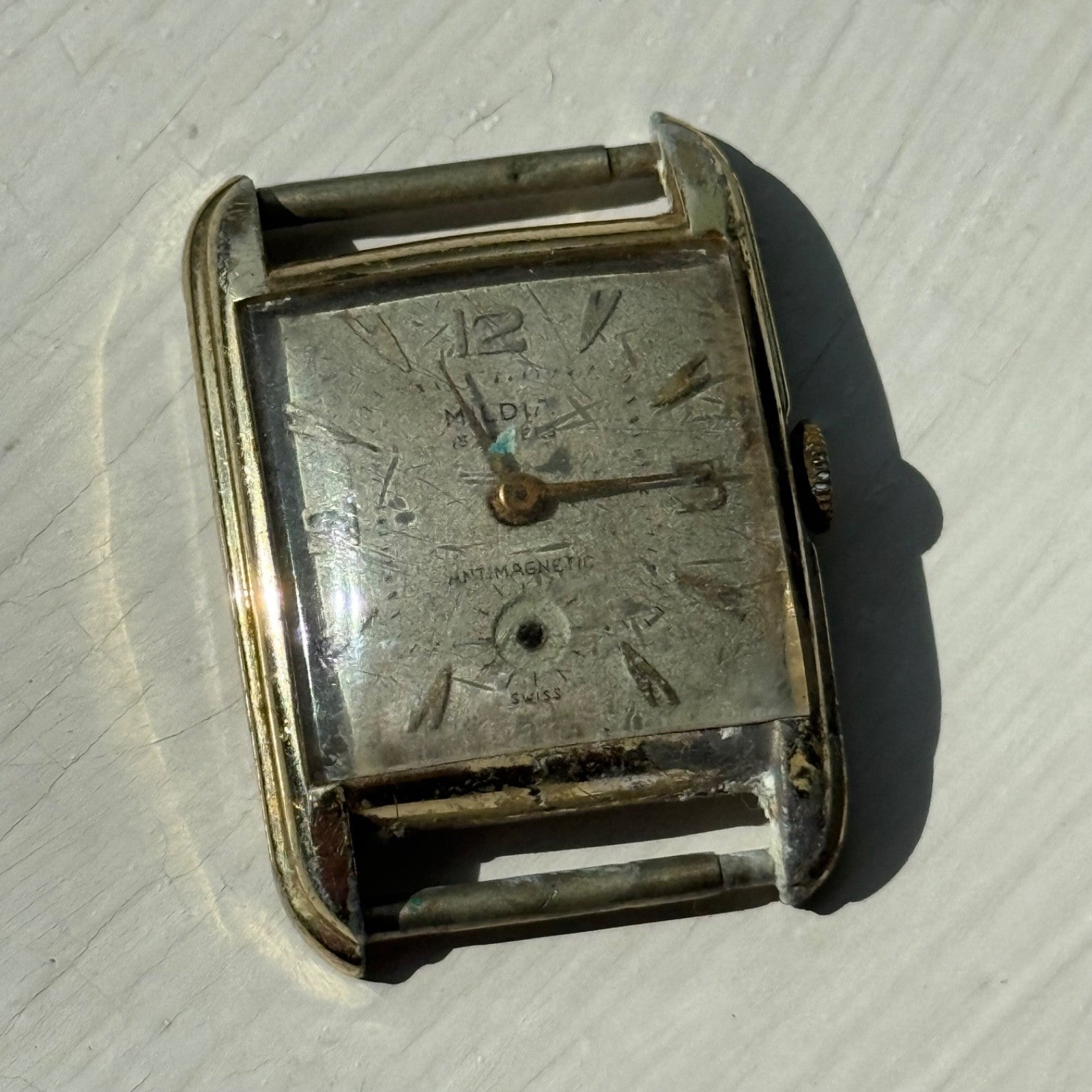 22mm Vintage 15 Jewels Antimagnetic Swiss Aluminium Manual Wind Watch For PARTS