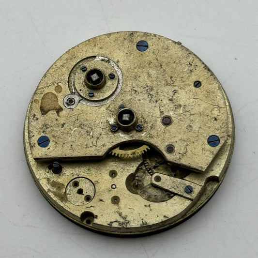 45.2mm Unidentified Pocket Watch Movement Roman Numerals Dial FOR PARTS