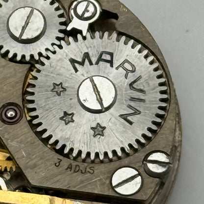 Marvin 17 Jewels Non Magnetic Watch Movement Manual Wind Vintage Parts 23.2mm