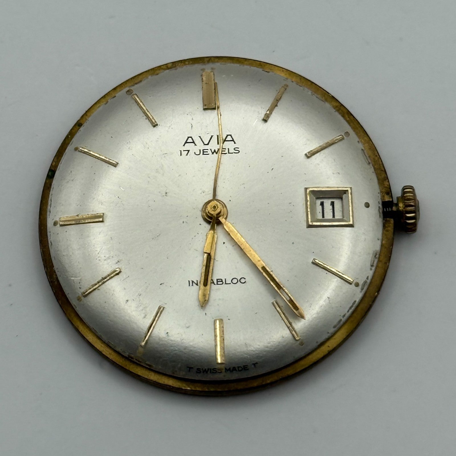 ETA 2408 Watch Movement Avia Manual Wind Vintage Swiss Parts Repair 31.4mm