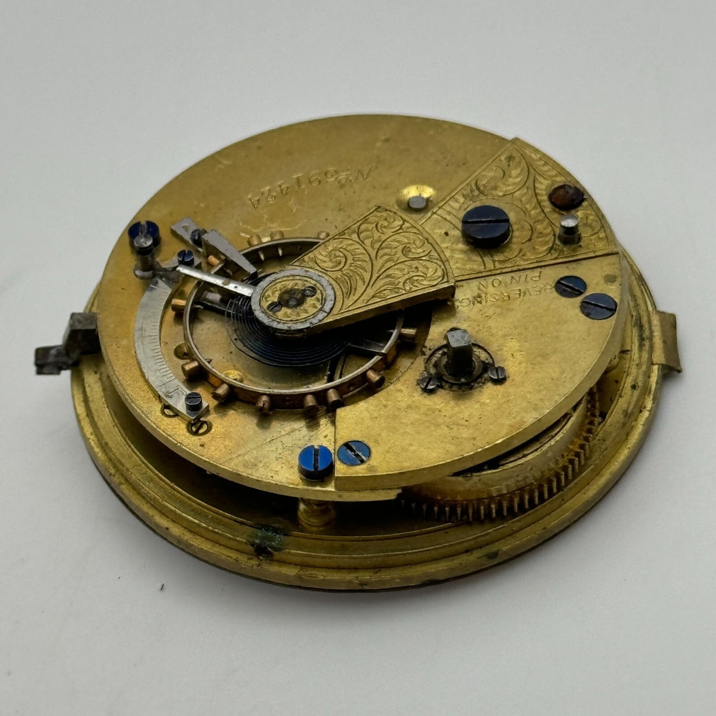 44.6mm Antique J G Graves English Express Lever Pocket Watch Movement PARTS