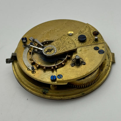 44.6mm Antique J G Graves English Express Lever Pocket Watch Movement PARTS