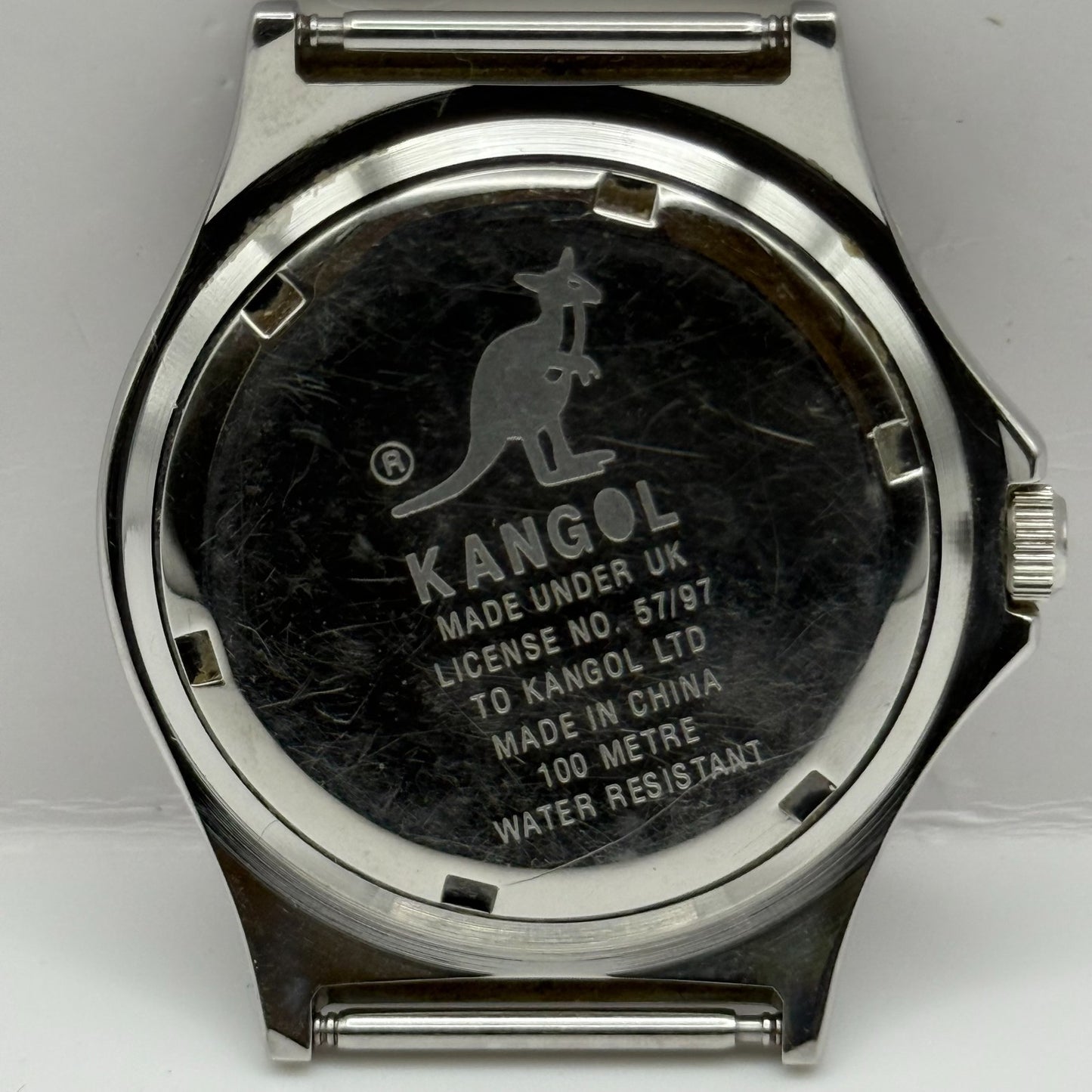 Vintage Kangol Men’s Quartz Watch Kangaroo Silver Tone 100 Metre Working 40mm