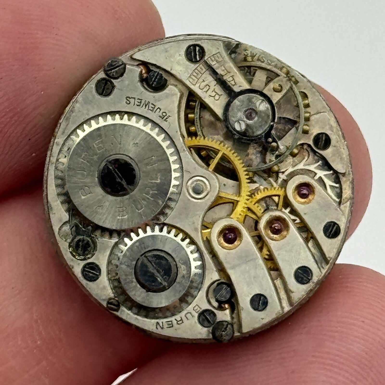 23.6mm Buren Dawsons LTD Dunedin Manual Wind Watch Movement Swiss Vintage PARTS