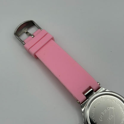 Eve Mon Crois Ladies Quartz Watch Pink Dial Crystal Accents Japan Working 36mm