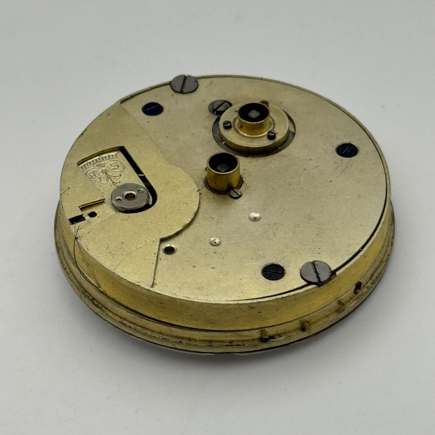44.7mm Antique Kay Worcester Key Wound Pocket Watch Movement Dial PARTS REPAIR