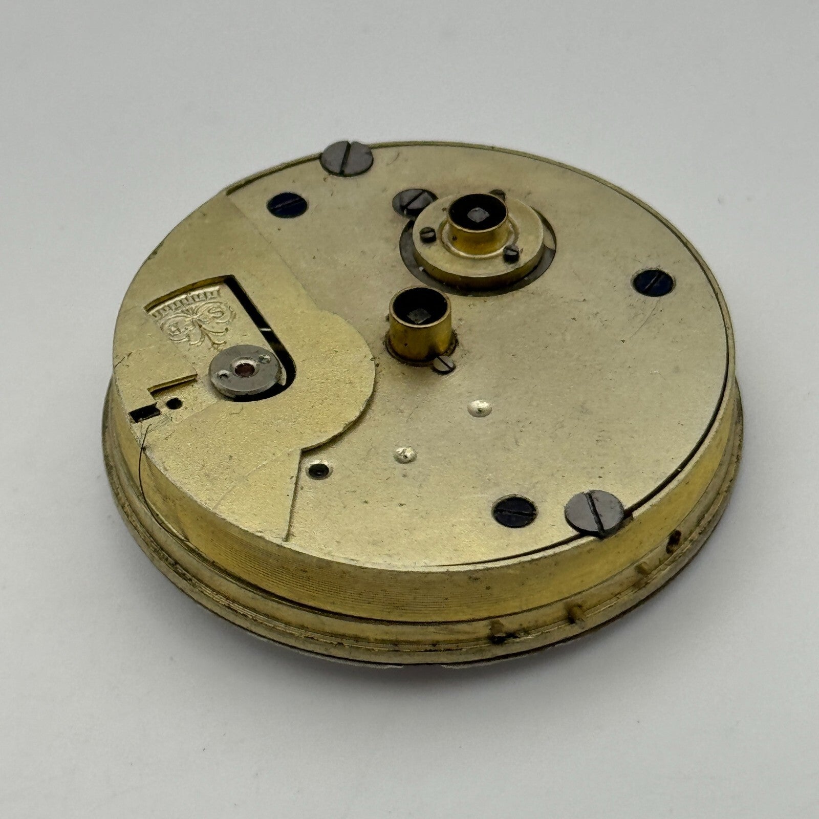 44.7mm Antique Kay Worcester Key Wound Pocket Watch Movement Dial PARTS REPAIR