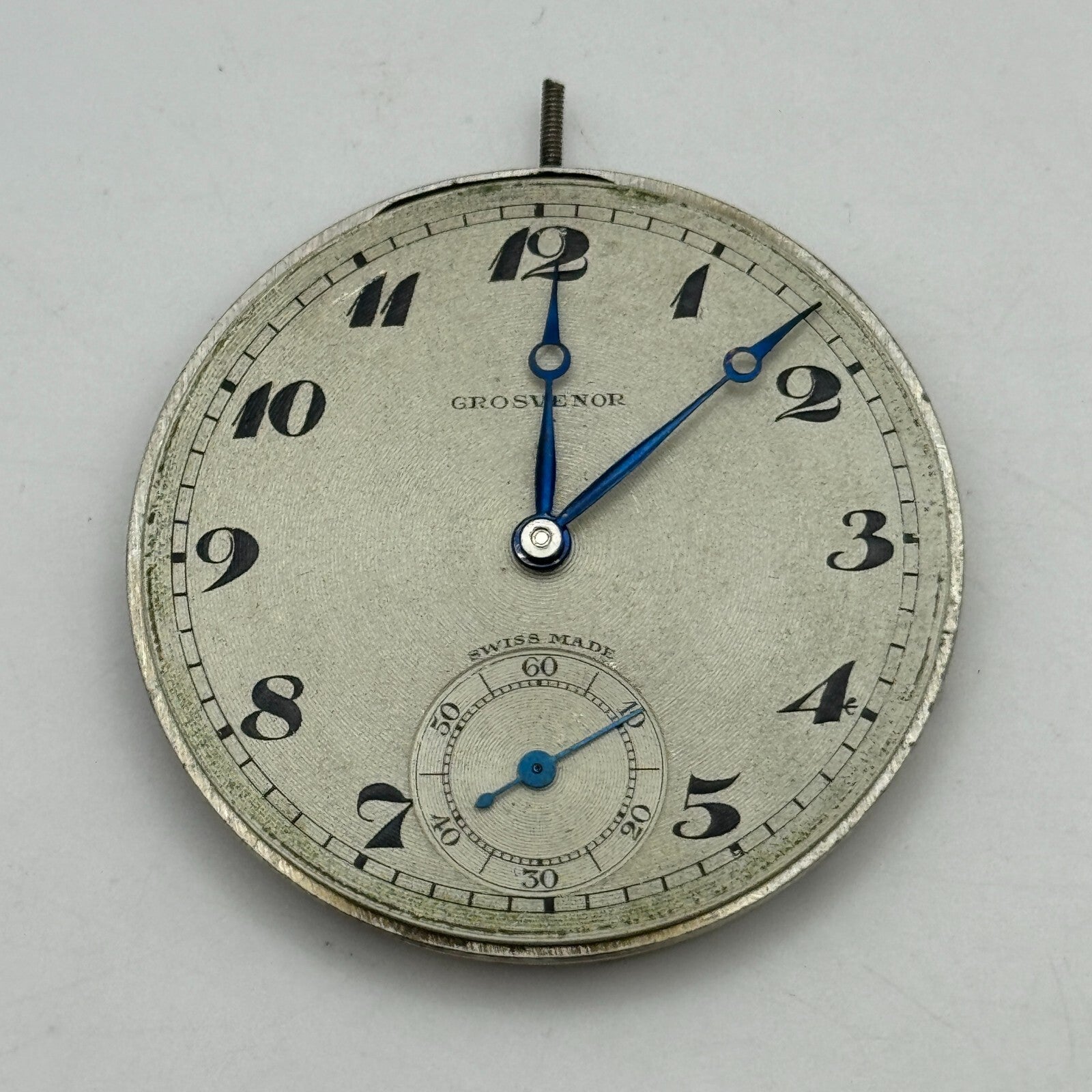 41.5mm Antique Grosvenor Open Face Sub Seconds Swiss Pocket Watch Movement PARTS