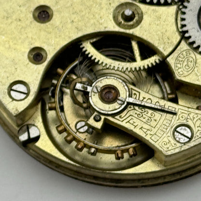43.1mm Antique Open Face Cyrus GT Pocket Watch Movement PARTS REPAIR