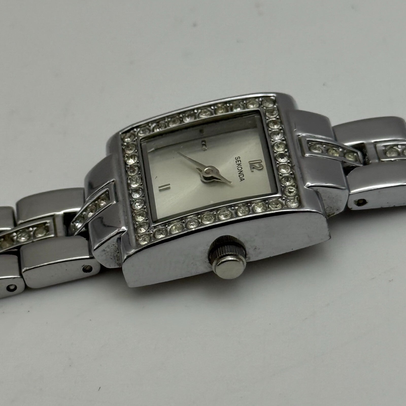 19mm Working Ladies Sekonda 4738 Jewelled Silver Tone Japan Quartz Watch 6 Inch