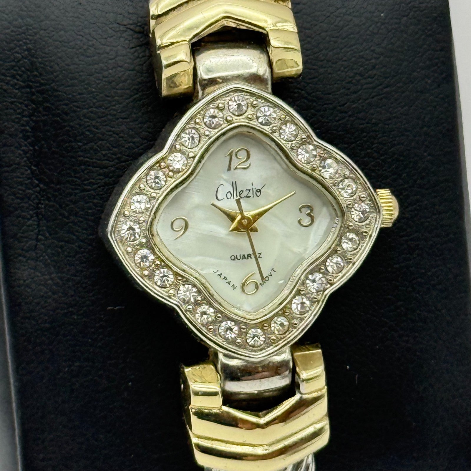 25mm Working Ladies Collezie Jewelled Two Tone Bangle Quartz Watch 5.5 Inches