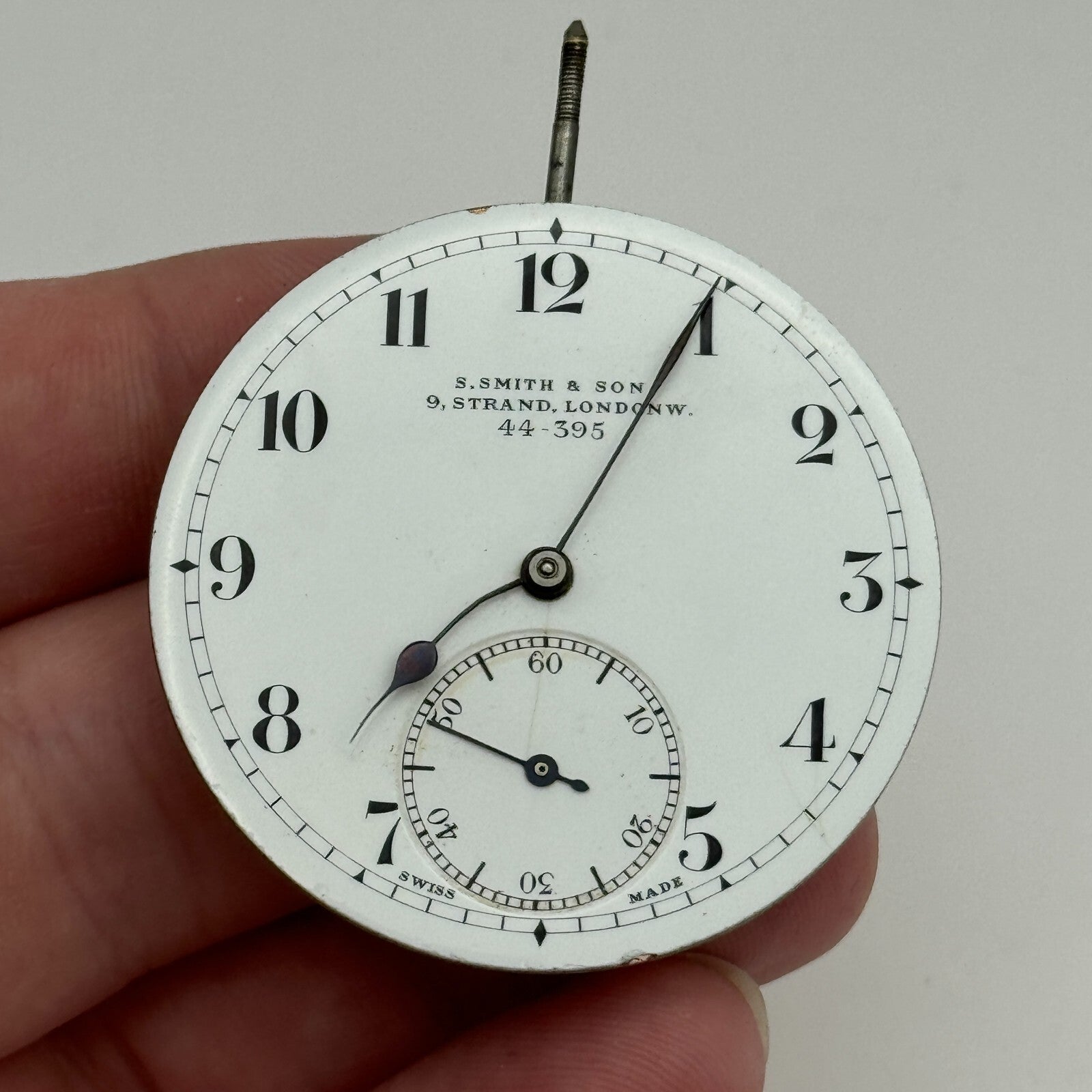 43mm S Smith & Son 9 Strand London Vintage Open Face Pocket Watch Movement PARTS