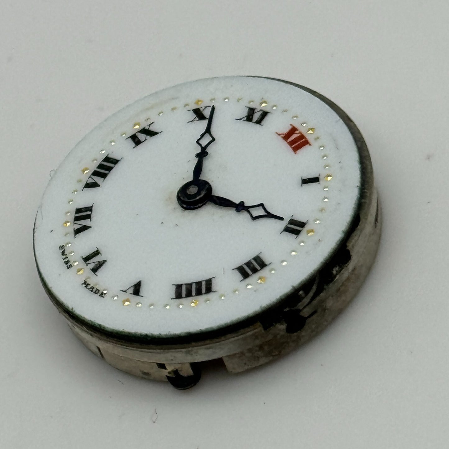 23.7mm Tegra 15 Jewels Swiss Porcelain Dial Trench Watch Movement Manual Wind