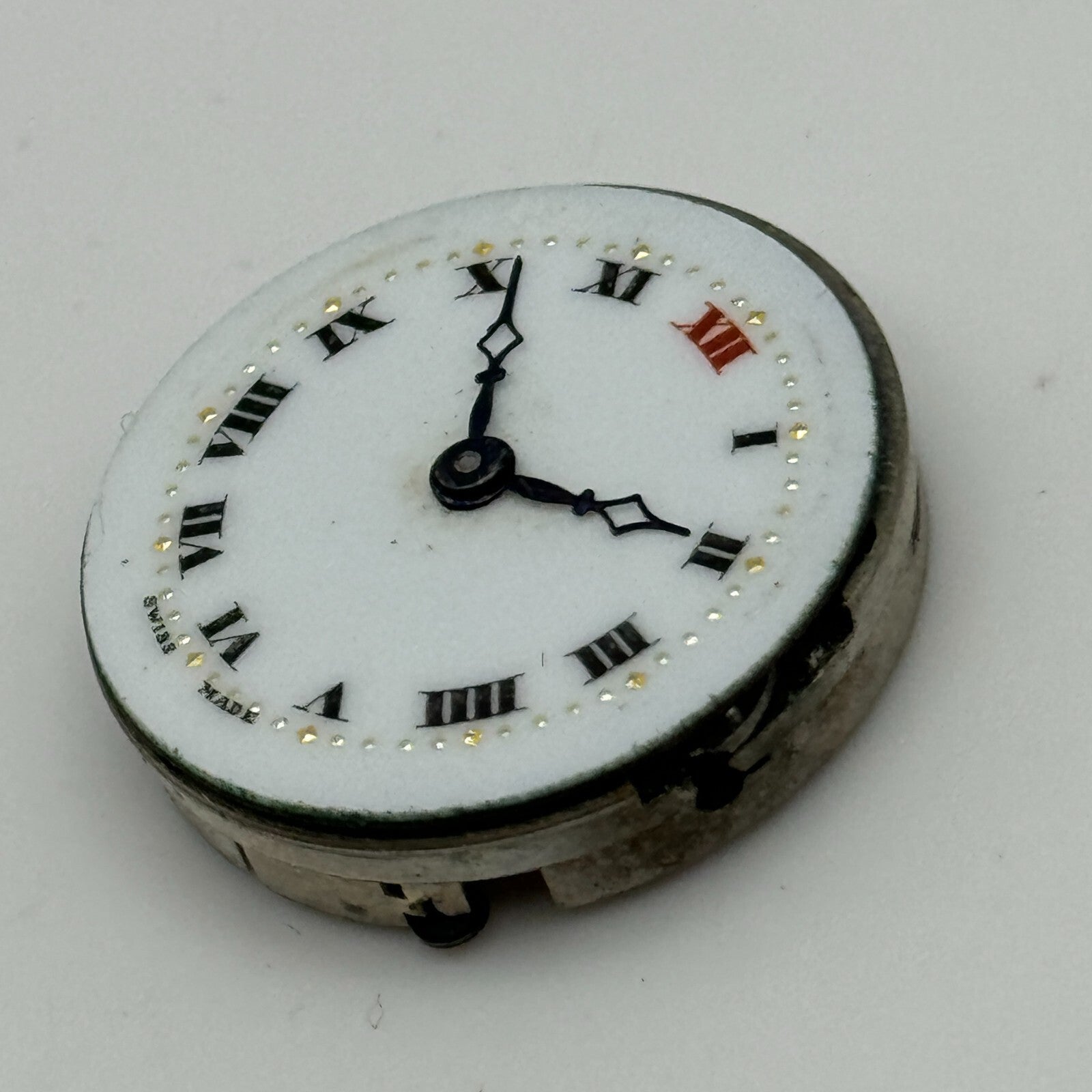 23.7mm Tegra 15 Jewels Swiss Porcelain Dial Trench Watch Movement Manual Wind