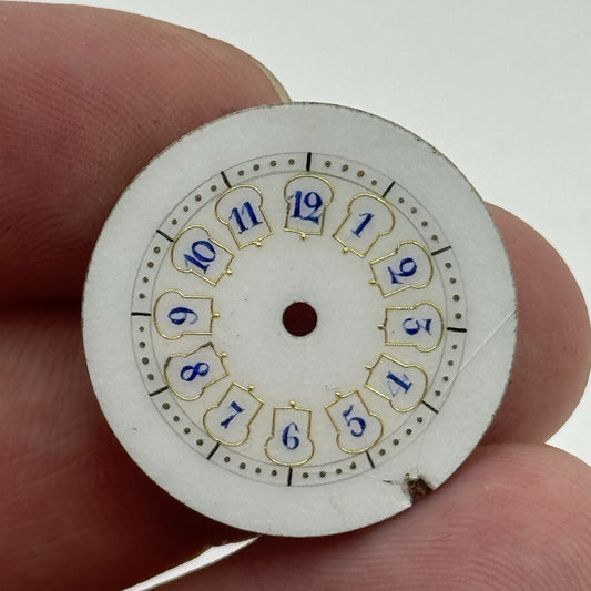 24.8mm Antique Beautiful Porcelain Patterned Ladies Watch Dial Spares Parts