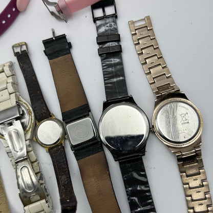 Bundle Of 16 Quartz Watches Modern / Vintage Untested Parts / Repair / Crafts