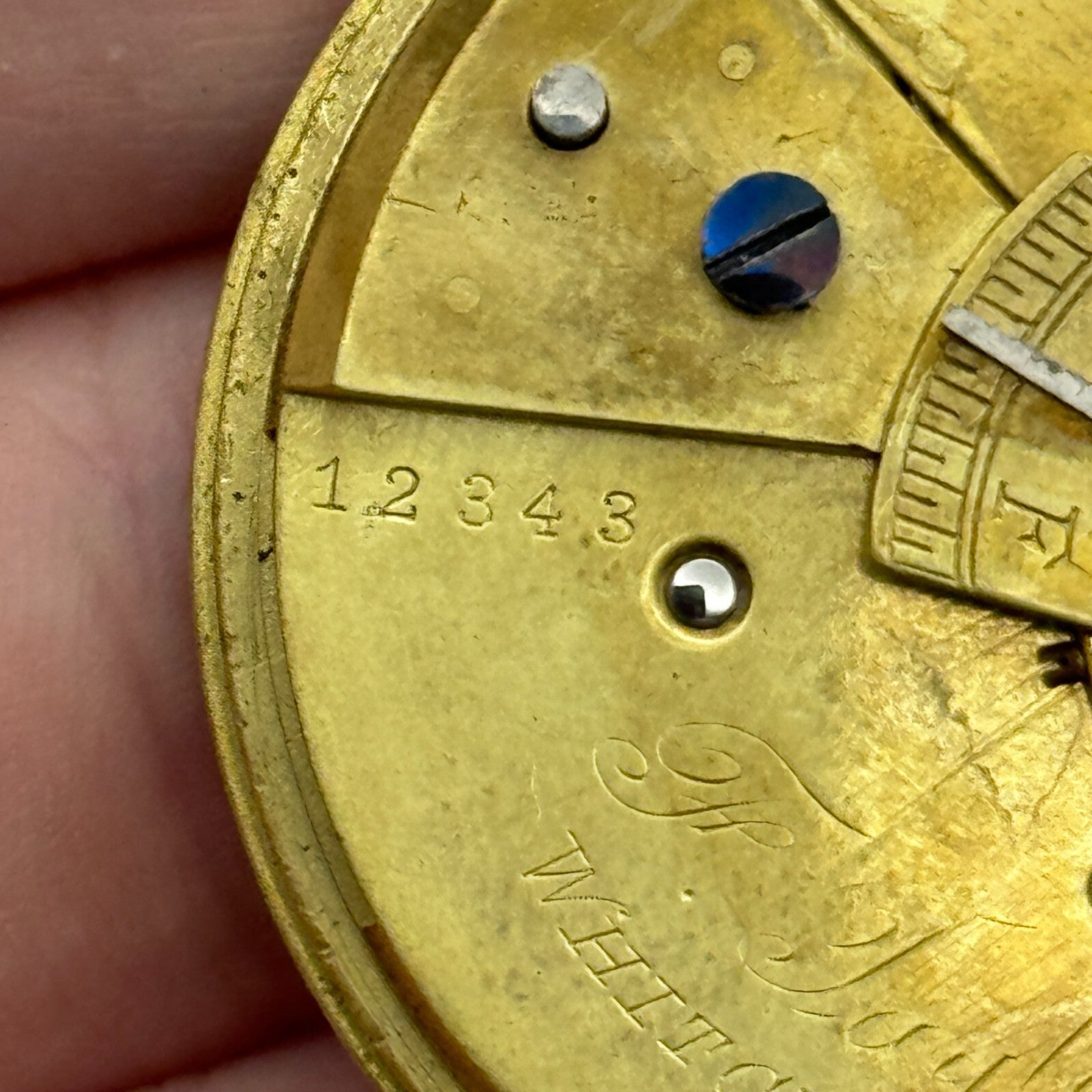 44.9mm Antique F Taylor Whitchurch Balance Intact Pocket Watch Movement PARTS