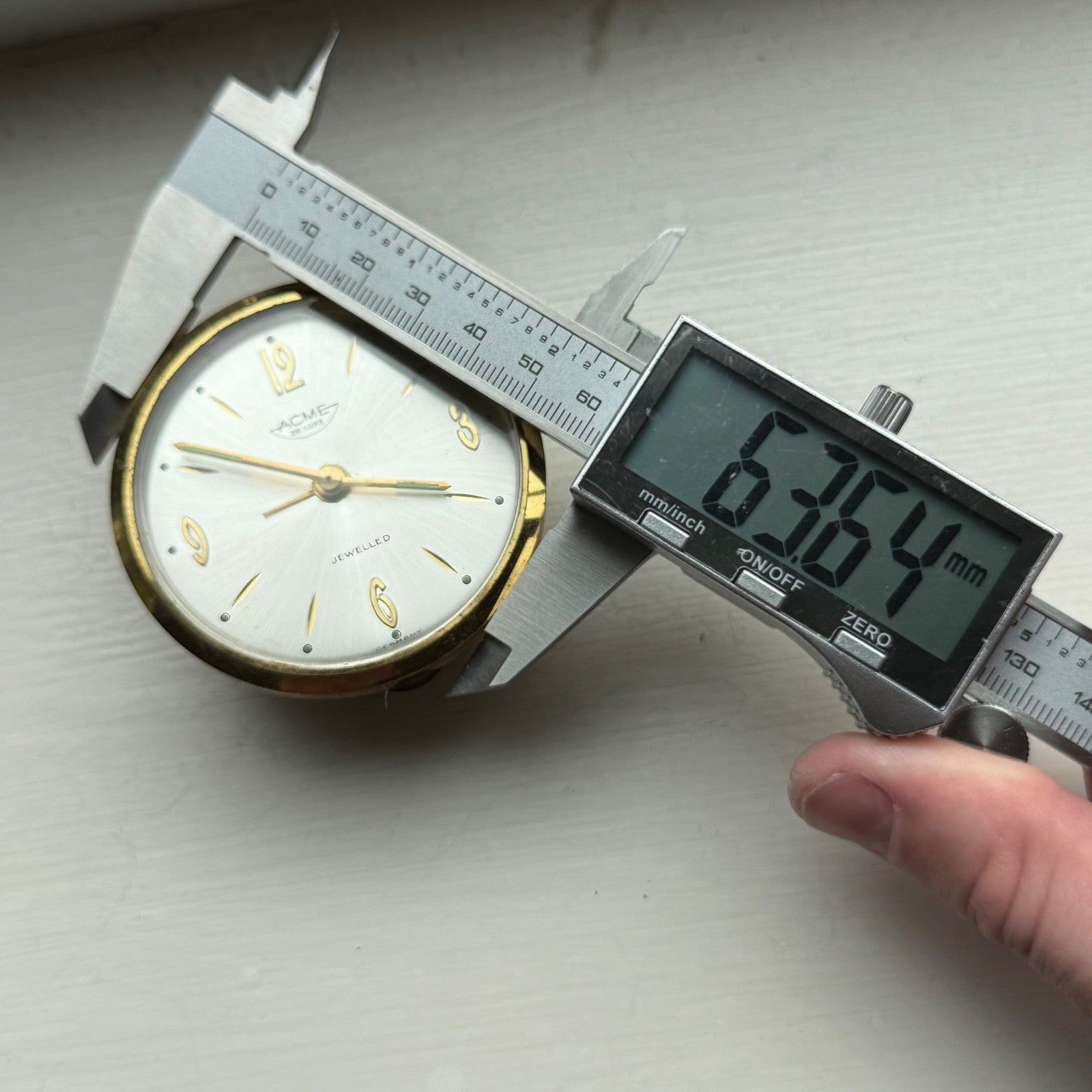 63mm Vintage Acme De Luxe Travel Desk Clock Jewelled Made In Germany To Restore