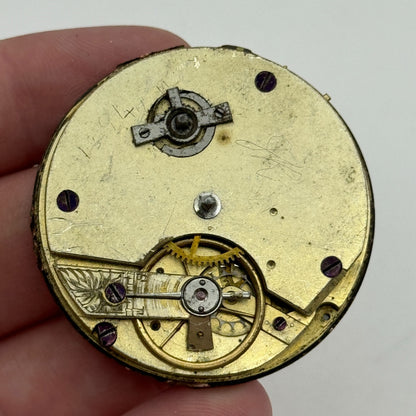44mm Antique Paris Exhibition 1867 Key Wound Pocket Watch Movement PARTS REPAIR