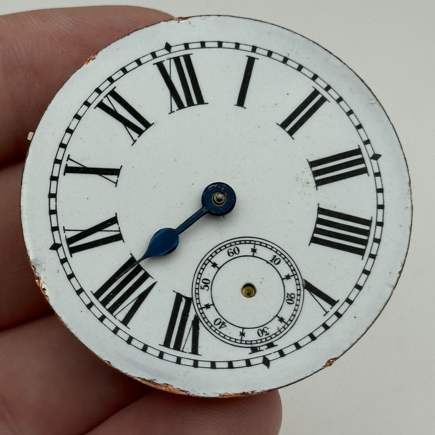 45.7mm Antique Key Wound Roman Numerals Dial Pocket Watch Movement PARTS SPARES