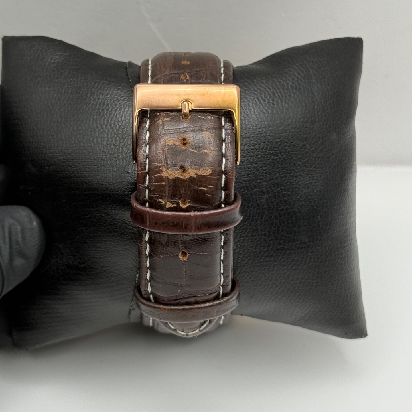 Lorus Chronograph Mens Watch 100M Quartz VD53-X024 Leather Strap 43mm Japan