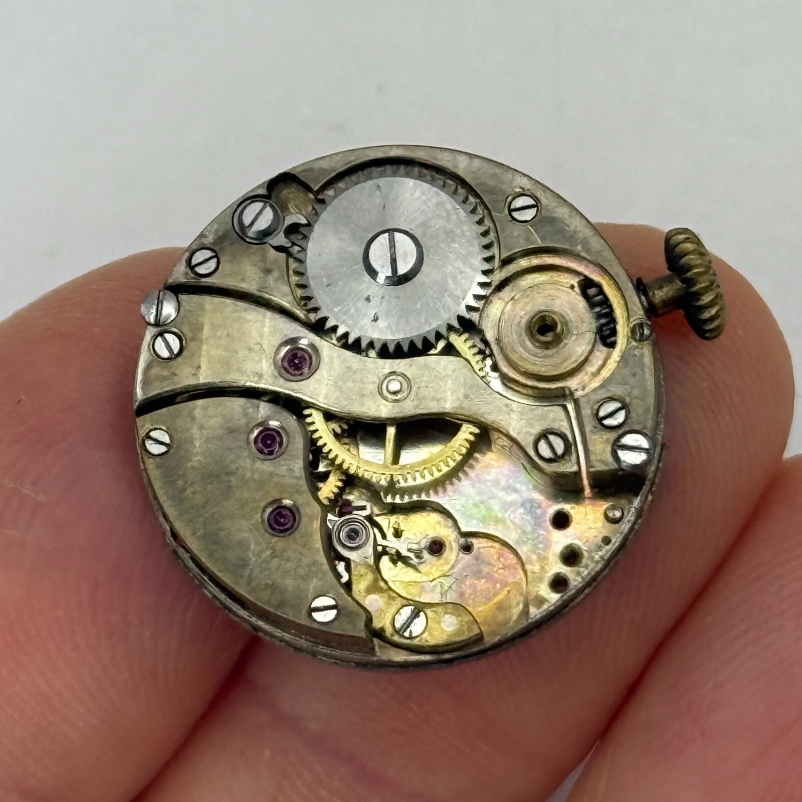 21.9mm Vintage Unidentified High Grade Trench Watch Movement Manual Wind PARTS