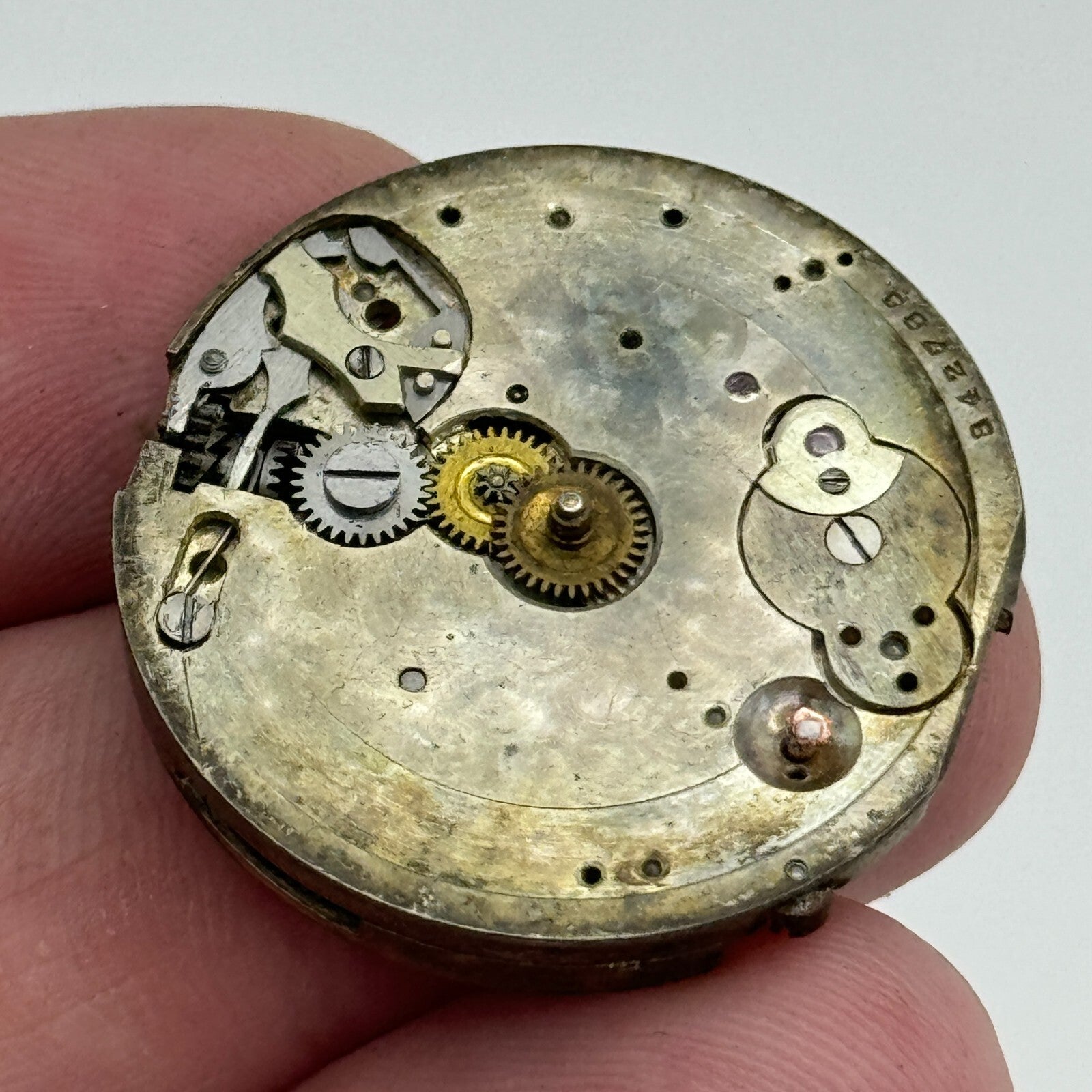 28mm Men's Unidentified Leaf Mark Manual Wind Watch Movement Swiss Vintage PARTS