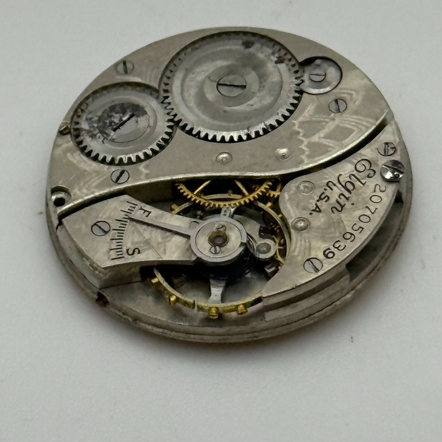 1918 Antique 6/0s Elgin 431 Model 2 American Watch Movement PARTS REPAIR SPARES