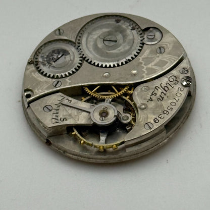 1918 Antique 6/0s Elgin 431 Model 2 American Watch Movement PARTS REPAIR SPARES