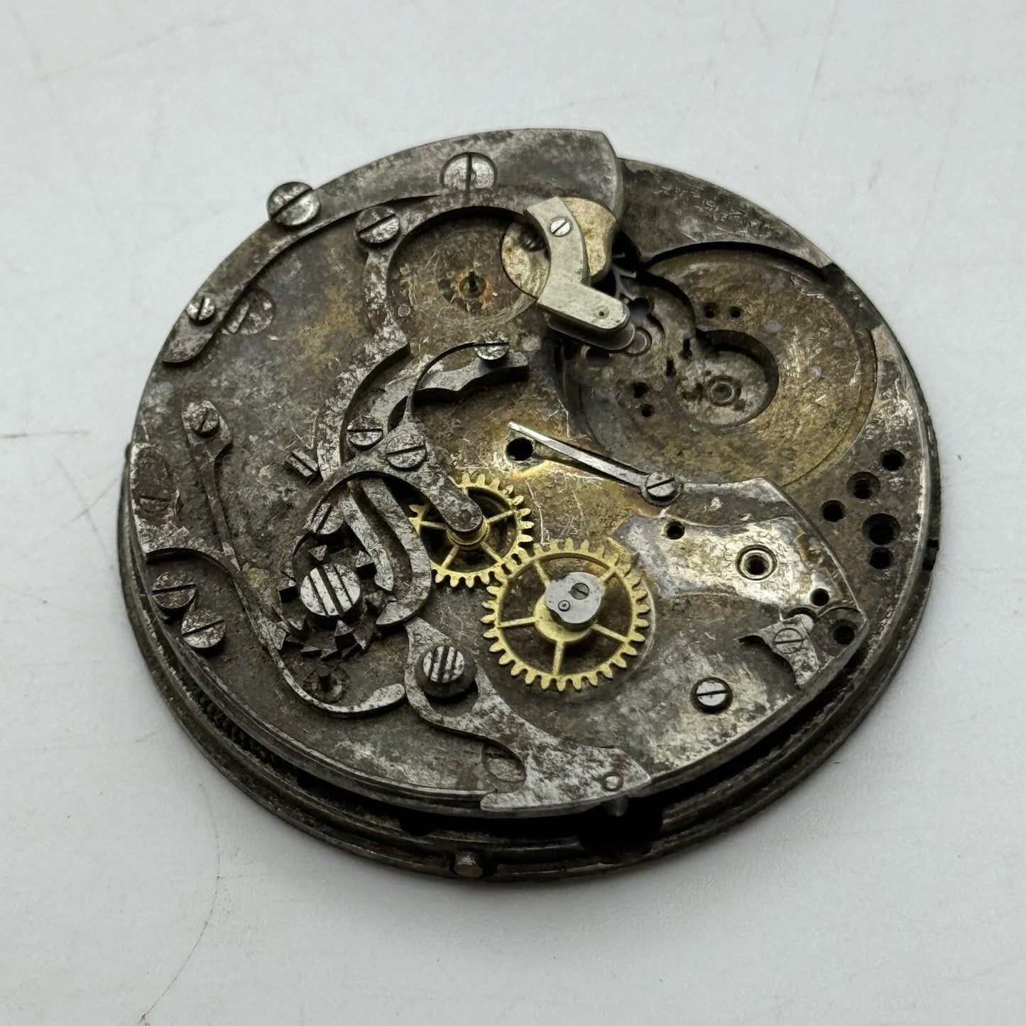 42.9mm Unidentified Chronograph Pocket Watch Movement FOR PARTS Restoration