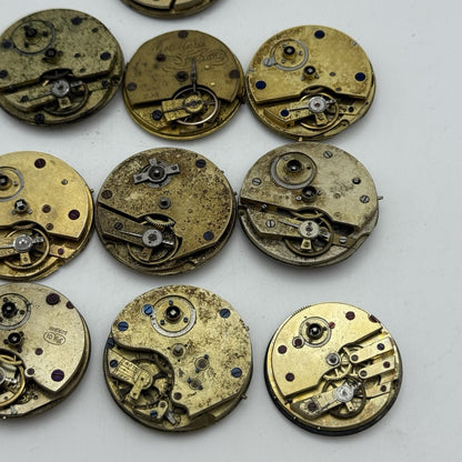 Bundle Mixed Antique / Vintage Pocket Watch Movements Joblot PARTS REPAIR SPARES