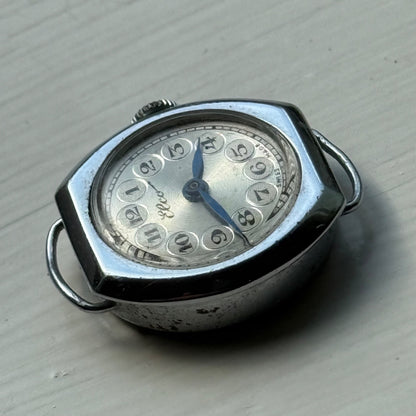 22mm Vintage Elco Bullseye Silver Ring Dial Manual Wind Watch PARTS / REPAIR