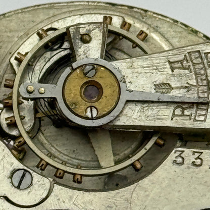 42.7mm Unidentified 7 Jewels Patent Depose Vintage Pocket Watch Movement PARTS