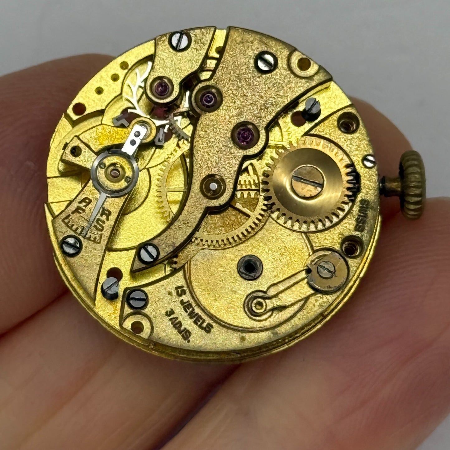 26mm Vintage AS 554 Trench Swiss Manual Wind Watch Movement PARTS REPAIR