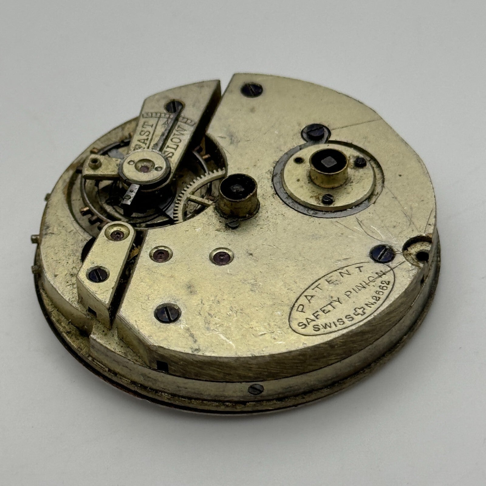 45.1mm Antique Henry E Peck Patent 2622 Safety Pinion Pocket Watch Movement